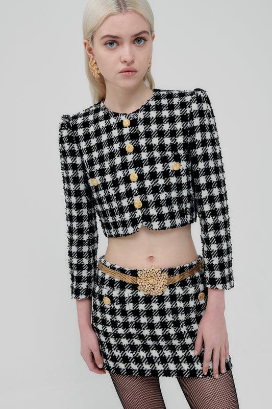 VICHY TWEED BOXY JACKET