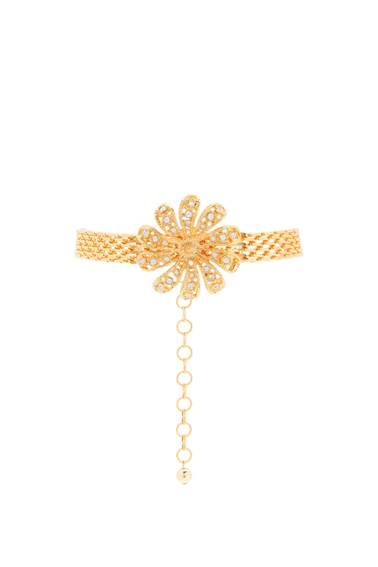 CHAIN BELT WITH DAISY EMBELLISHMENT