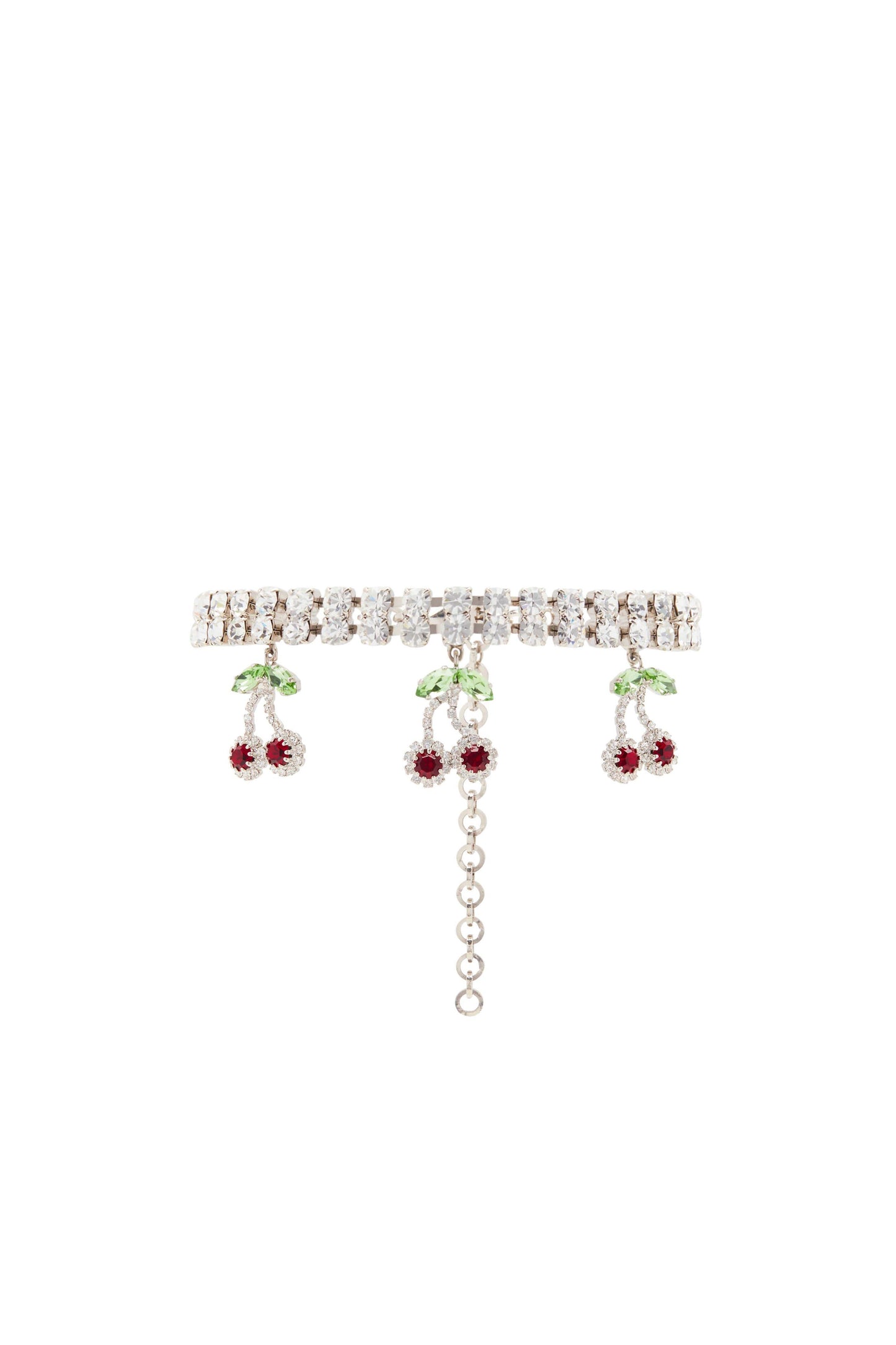 CRYSTAL CHOKER WITH CHERRIES PENDANT