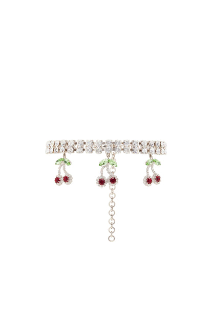 CRYSTAL CHOKER WITH CHERRIES PENDANT