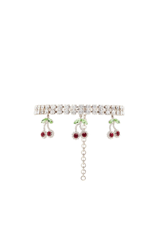 CRYSTAL CHOKER WITH CHERRIES PENDANT