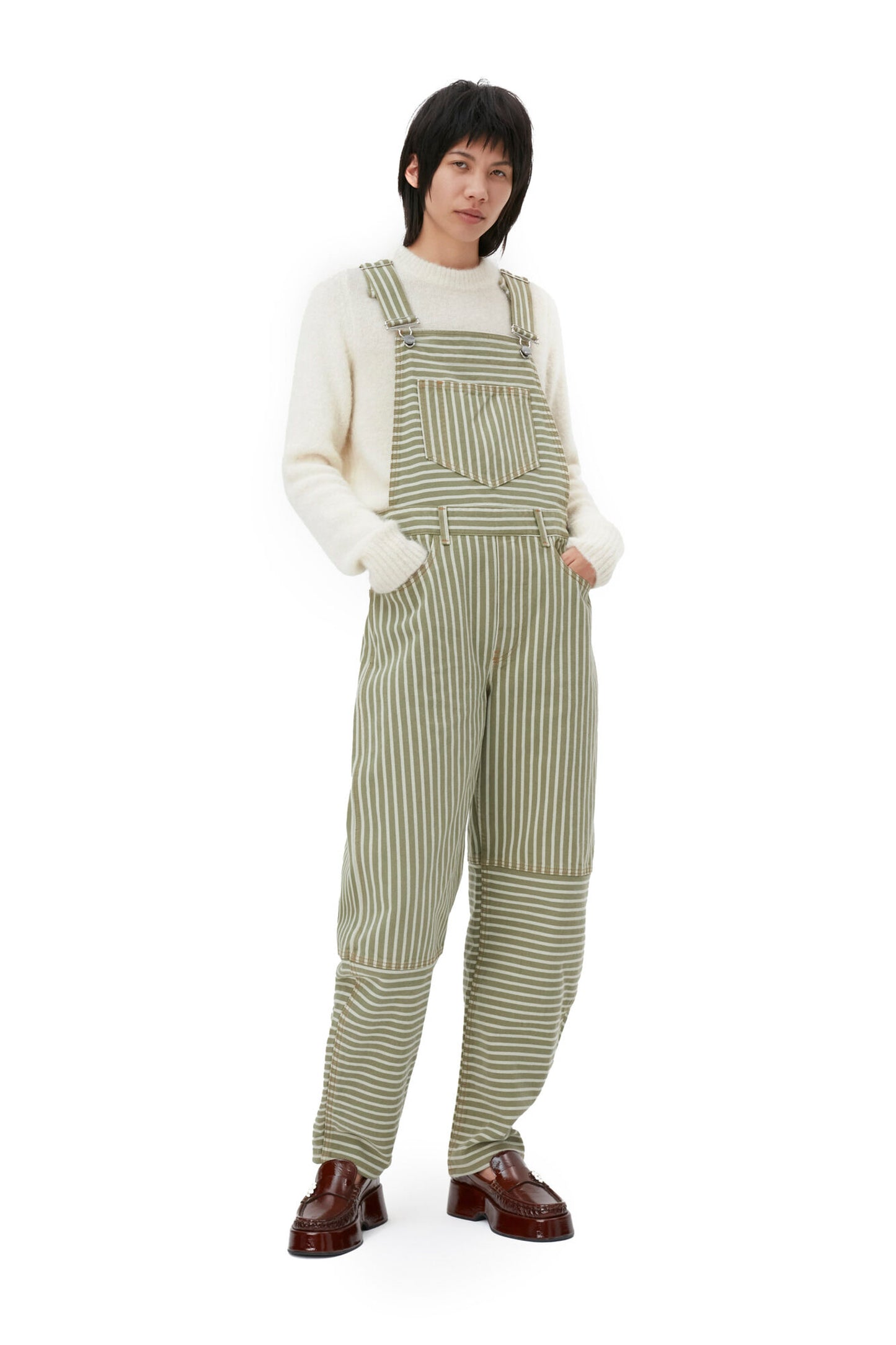 Stripe Denim Overalls