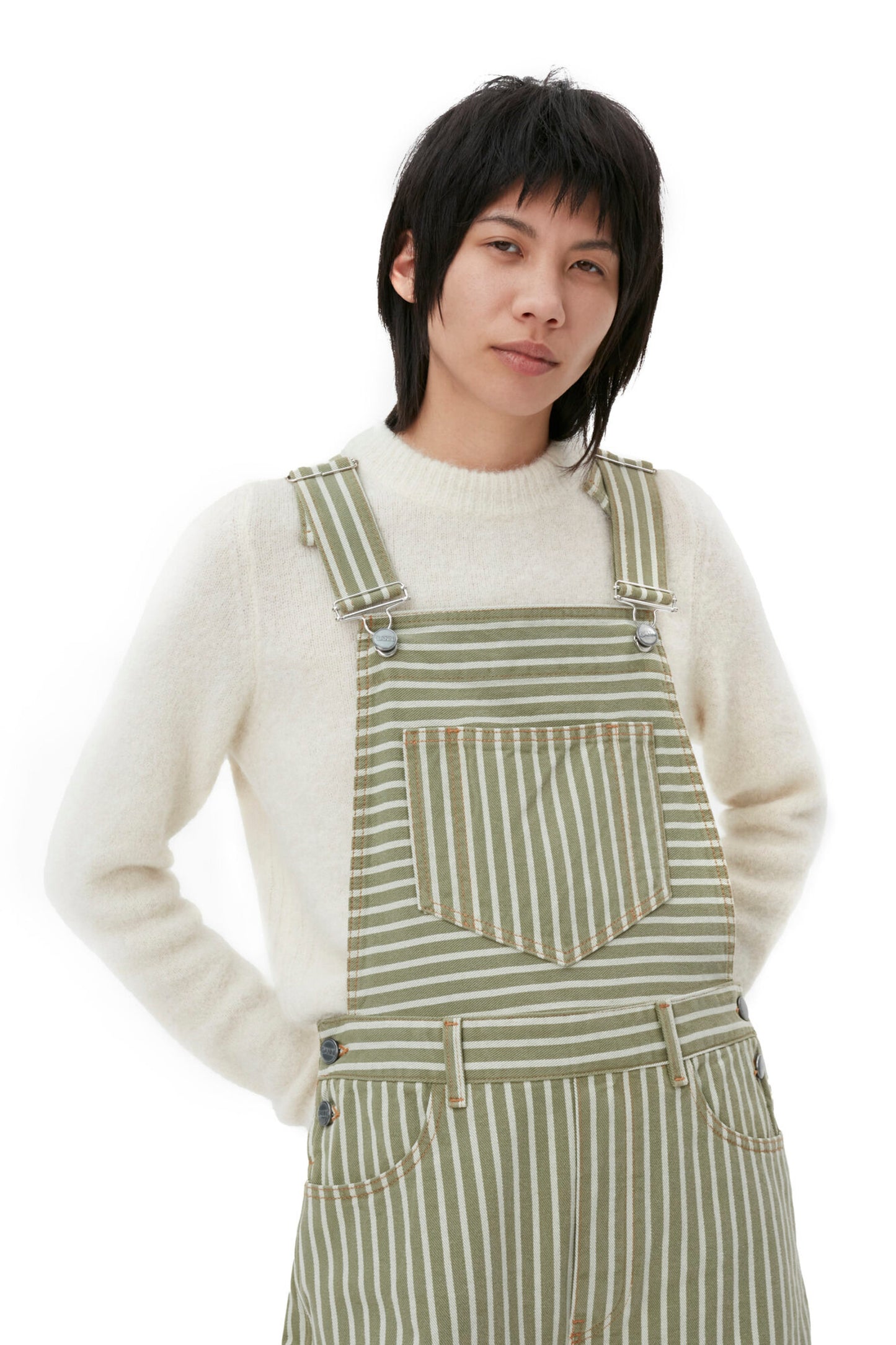 Stripe Denim Overalls