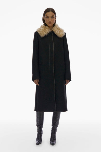 FUR COLLAR COAT.DENS