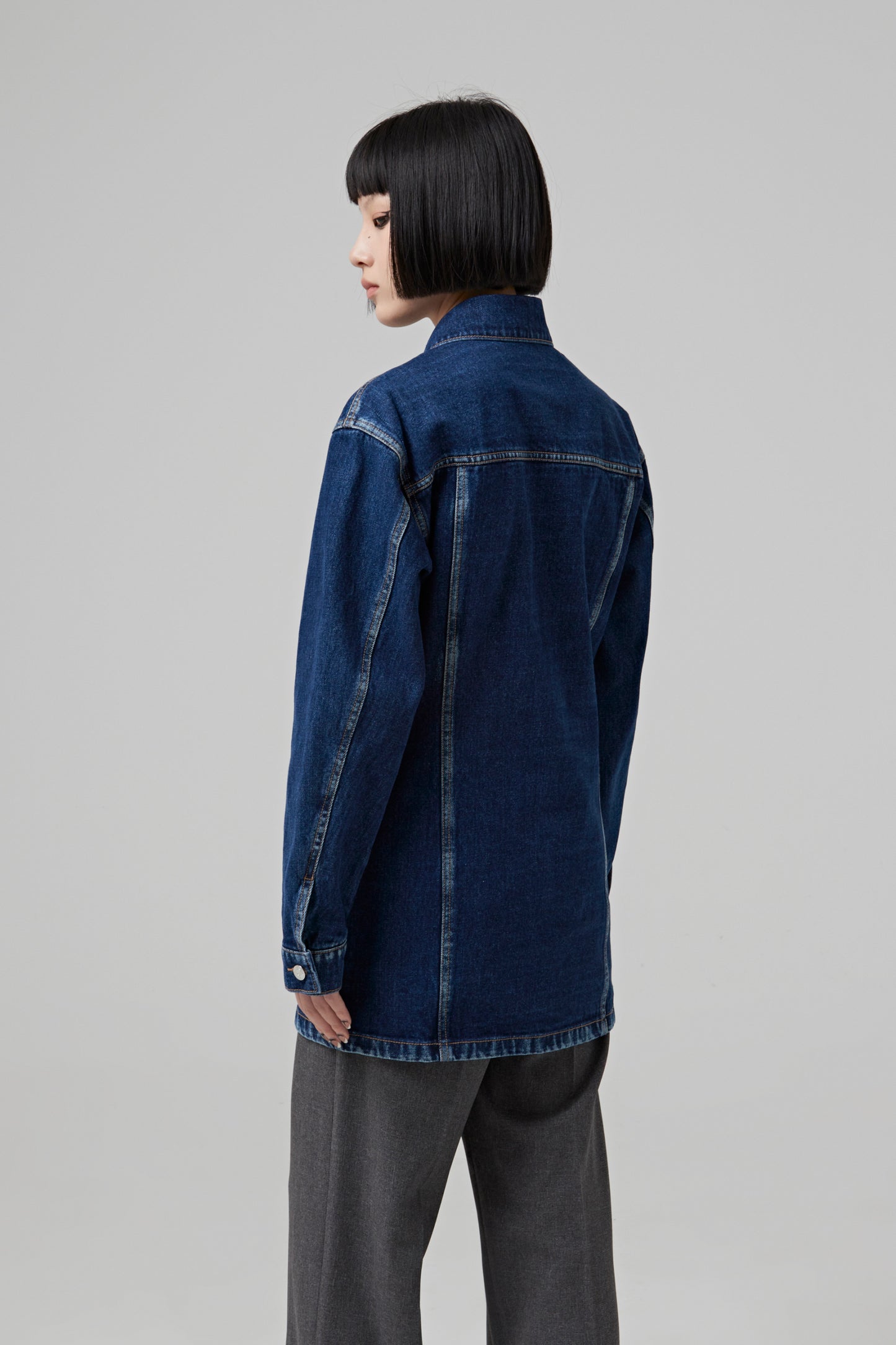 BLUE LONG DENIM JACKET