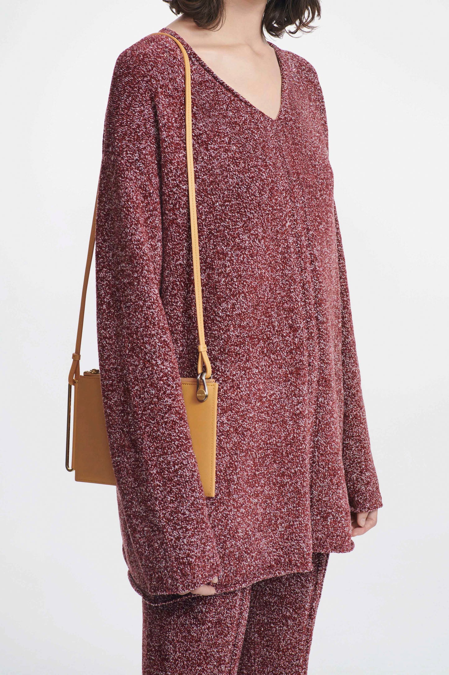 MARLED VELVET BOUCLE V NECK