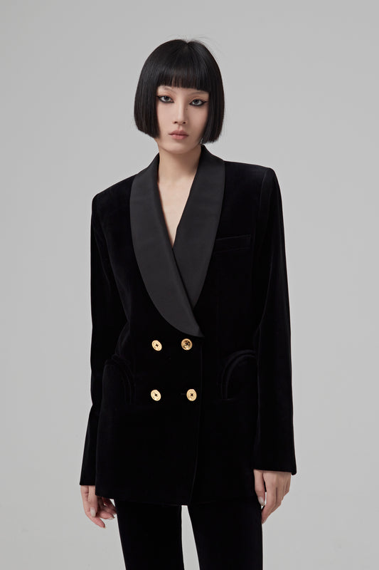 JEALOUSY BLACK HEART SMOKING BLAZER