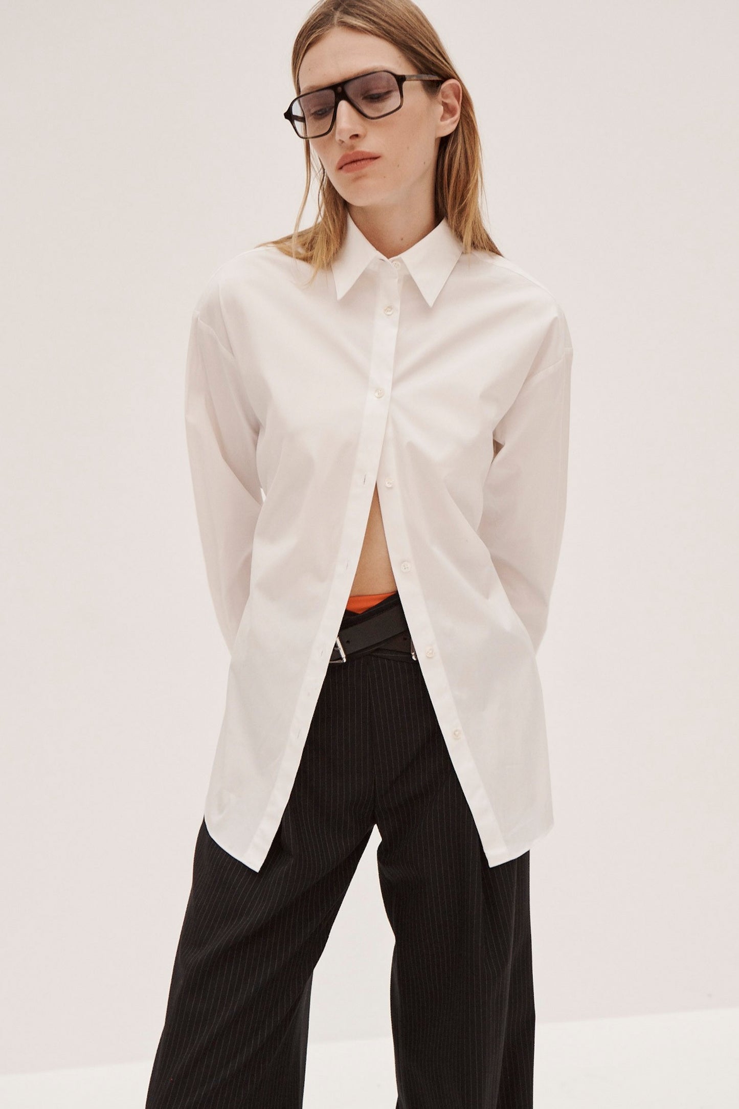 BELTED BACK SHIRT