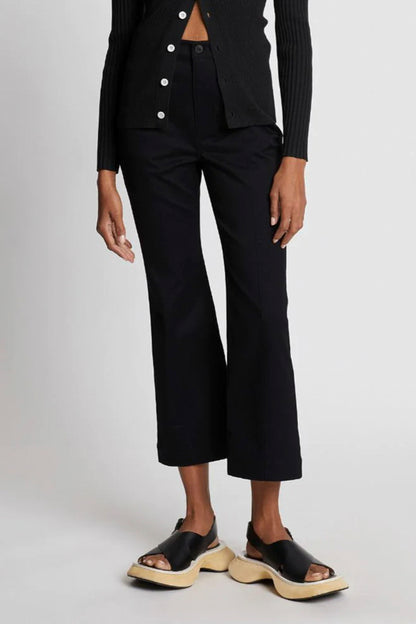 COTTON TWILL CROPPED PANTS