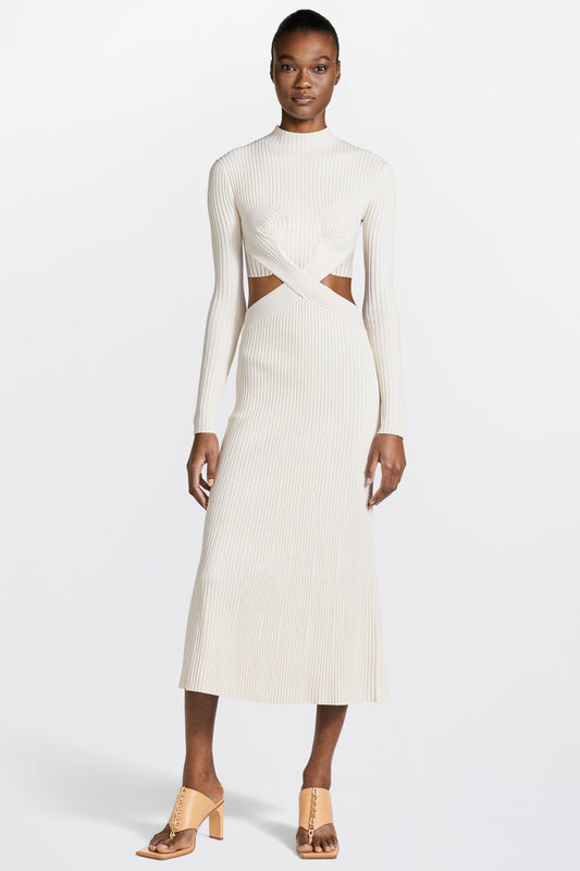 SPIRAL RIB DRESS