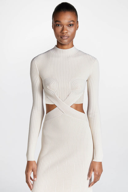 SPIRAL RIB DRESS