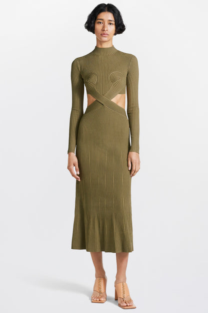 SPIRAL RIB DRESS