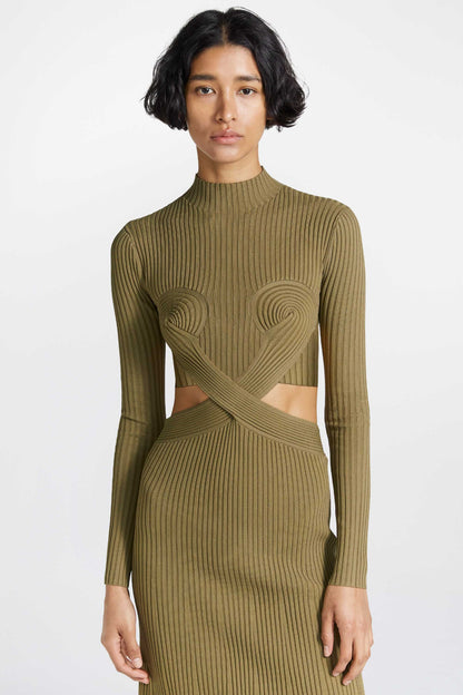 SPIRAL RIB DRESS
