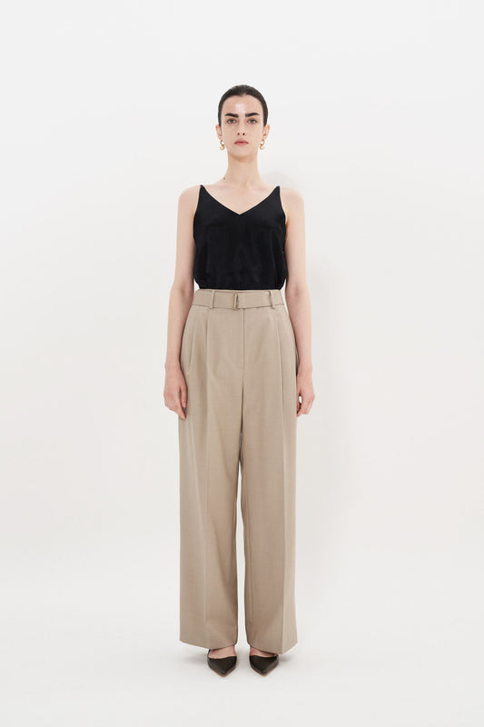 MILLE WOOL TWO TUCK PANTS
