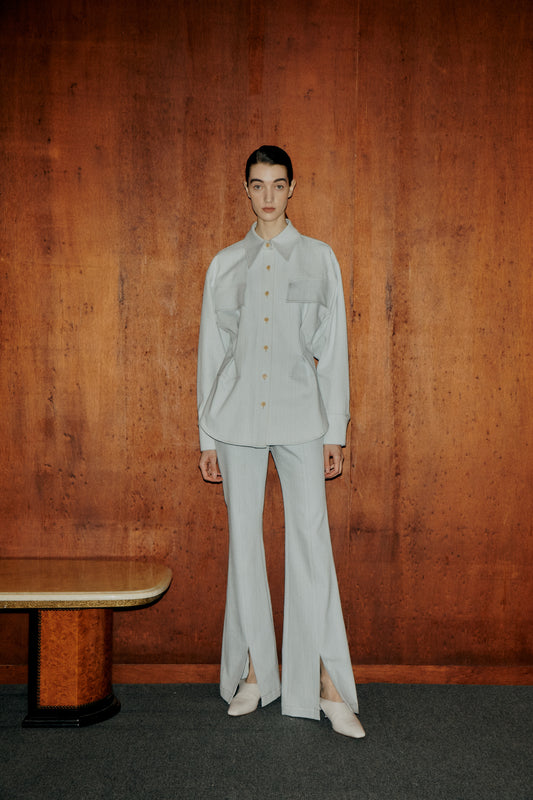 FRONT SLIT FLARED PANTS