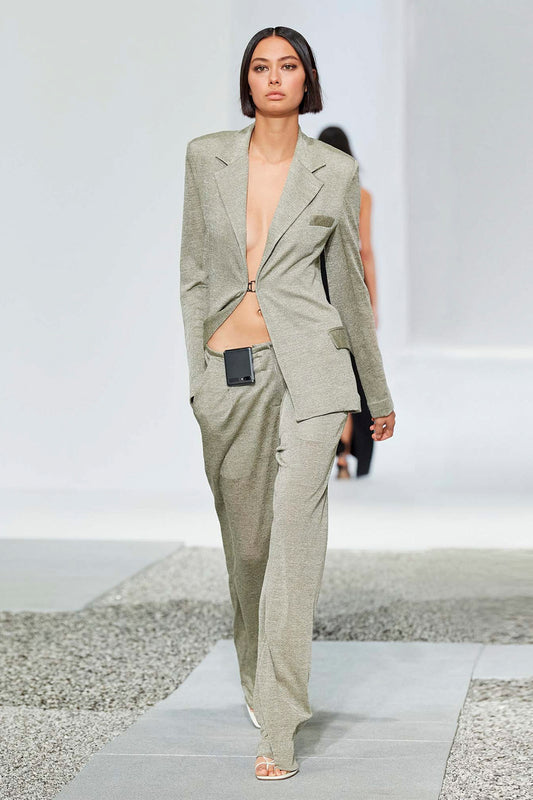 LOW RISE MARLED TROUSER