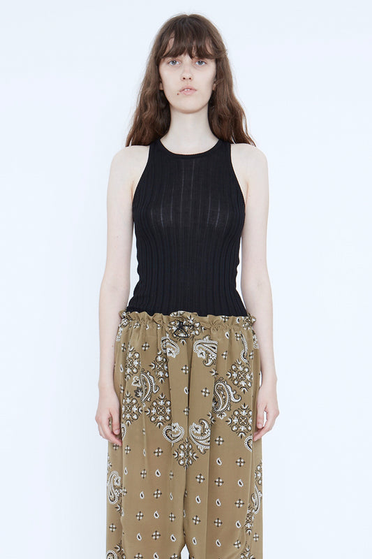RIBBED-KNIT RACER VEST TOP