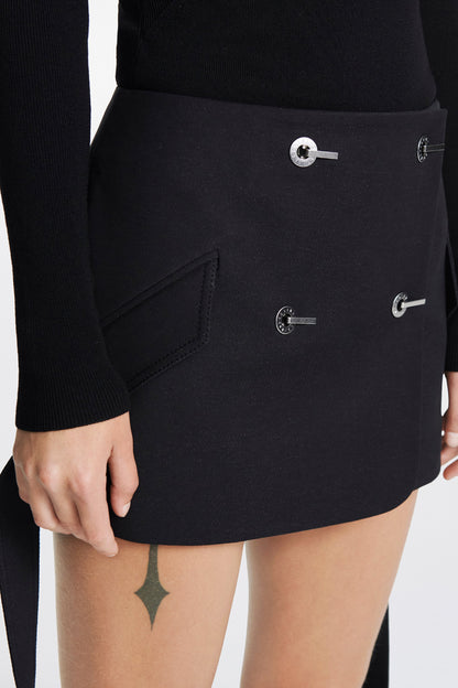 EYELET LATCH BLAZER SKIR