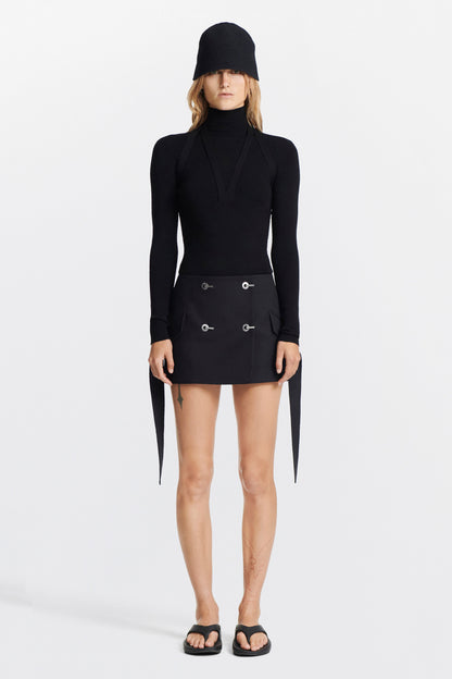 EYELET LATCH BLAZER SKIR