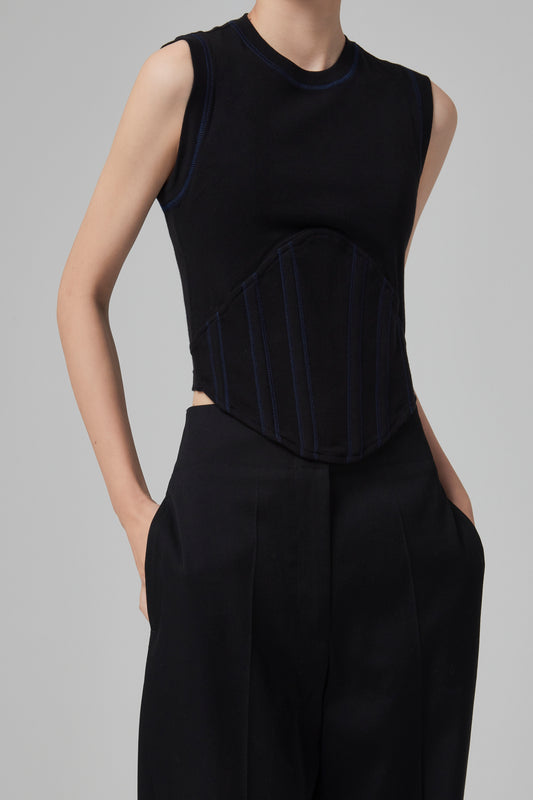 FIN RIB CORSET TANK