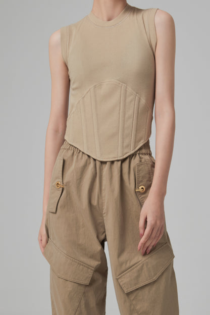 FIN RIB CORSET TANK