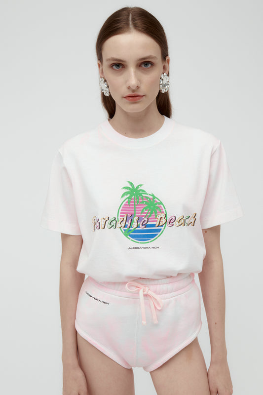 PARADISE BEACH TIE DYE COTTON T-SHIRT