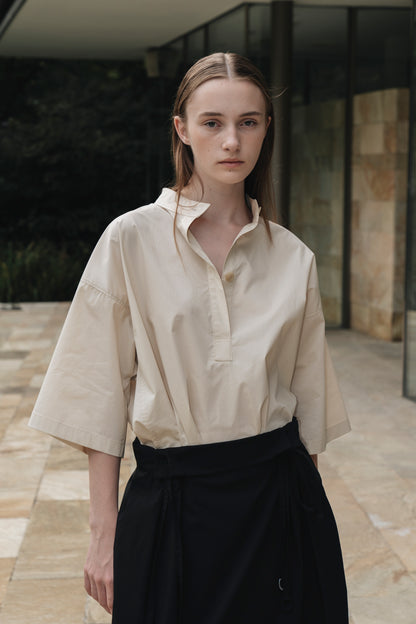 COTTON TRENCH BLOUSE