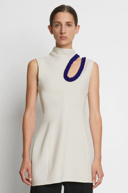 BI-STRETCH CREPE CUT OUT SHELL
