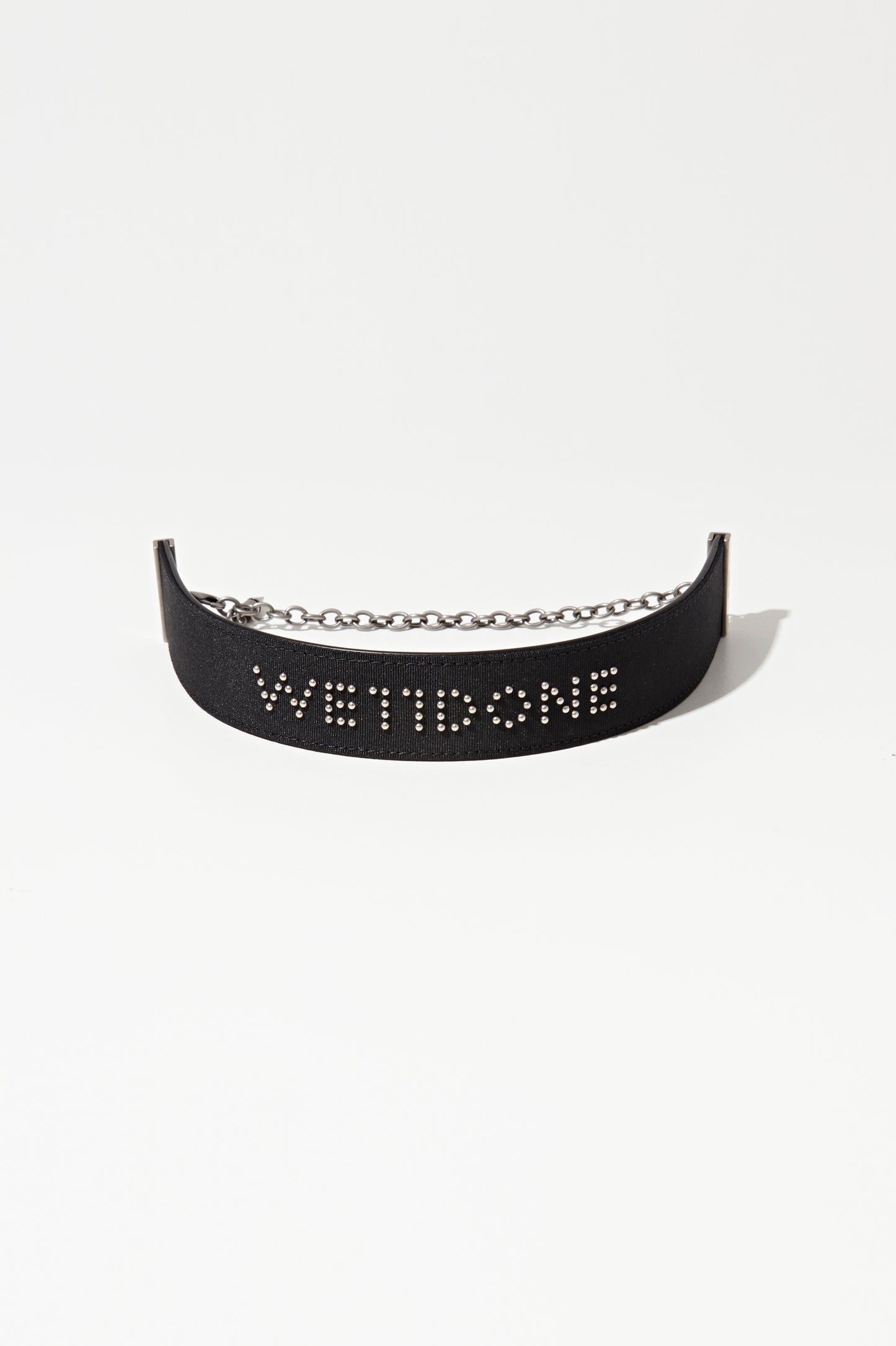 BLACK WE11DONE LOGO STRAP MEDIUM CHOKER