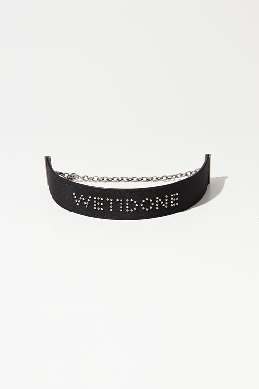 BLACK WE11DONE LOGO STRAP MEDIUM CHOKER
