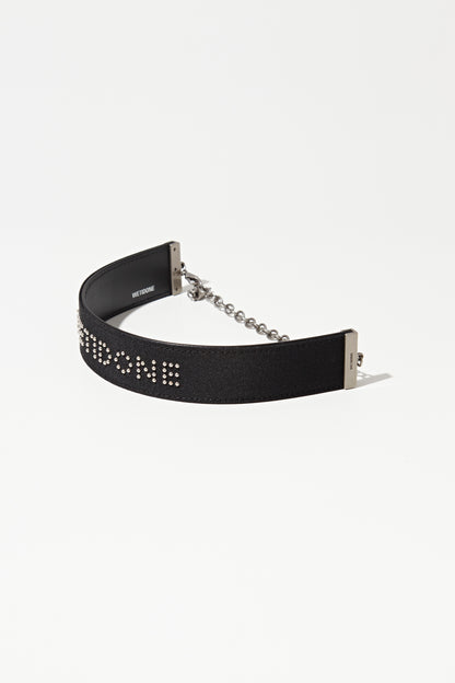 BLACK WE11DONE LOGO STRAP MEDIUM CHOKER