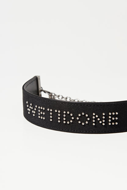 BLACK WE11DONE LOGO STRAP MEDIUM CHOKER