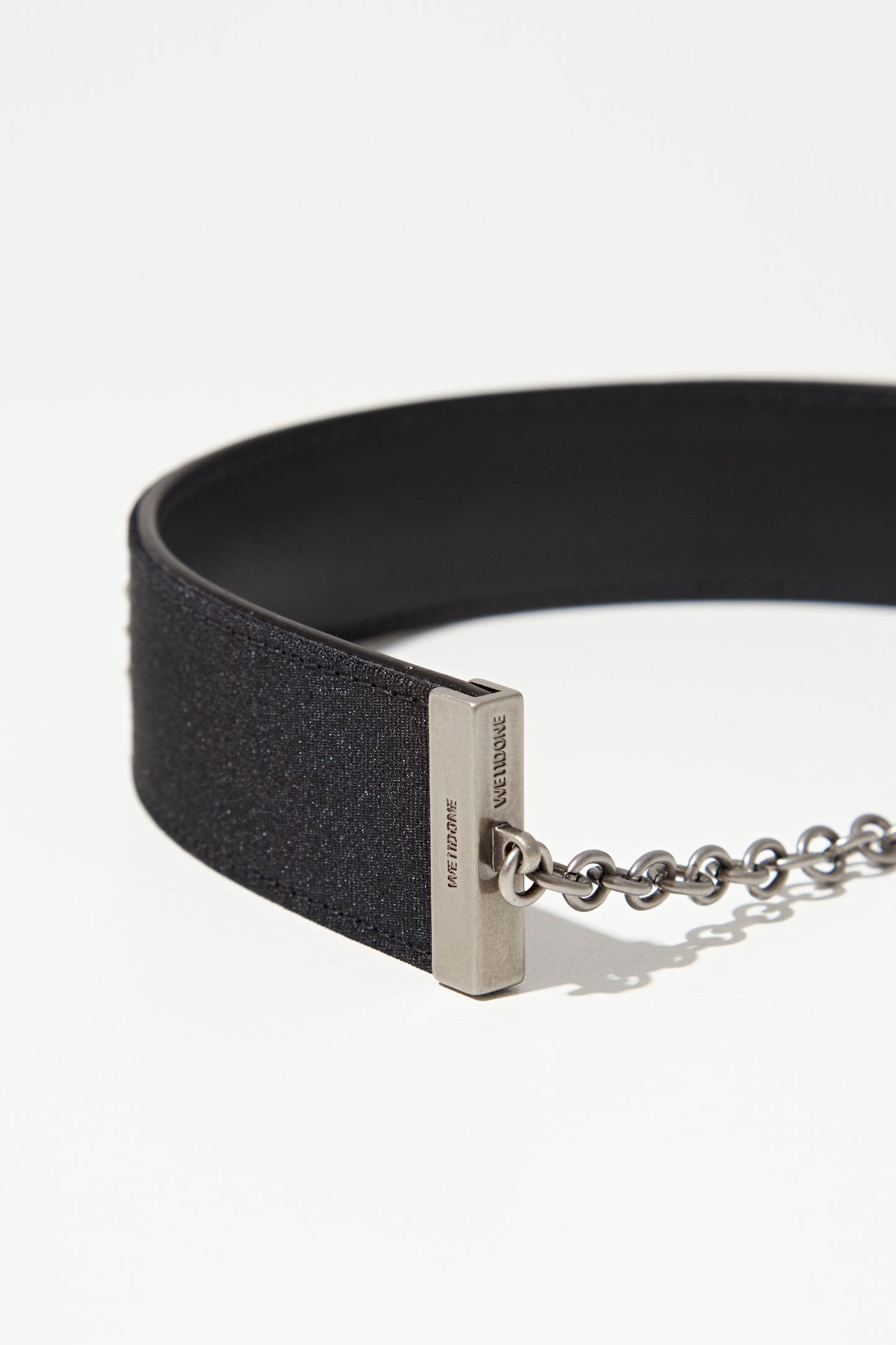 BLACK WE11DONE LOGO STRAP MEDIUM CHOKER