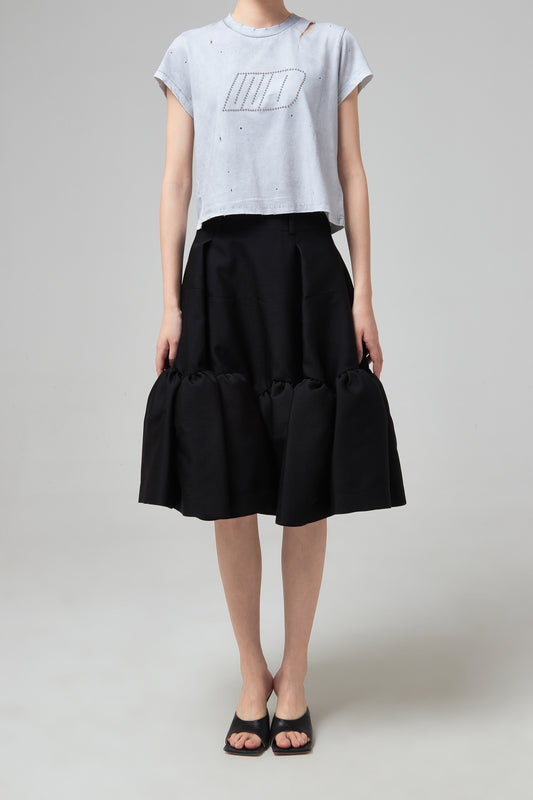 GATHERED ARCHPATTERN VOLUME SKIRT