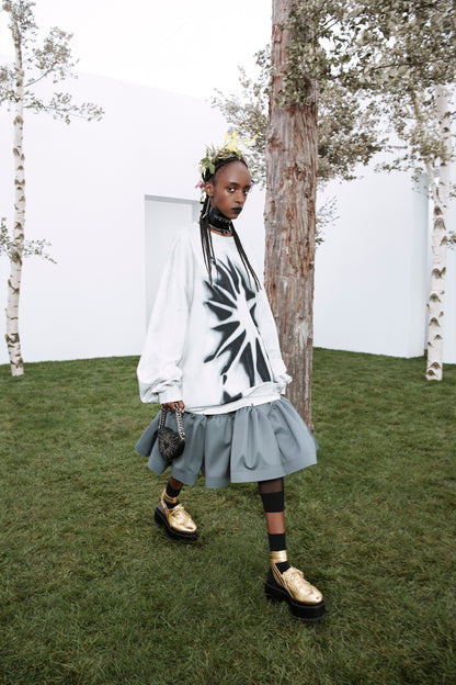 GATHERED ARCHPATTERN VOLUME SKIRT