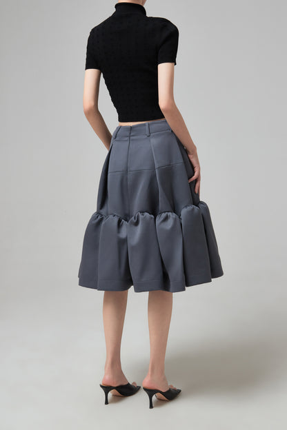 GATHERED ARCHPATTERN VOLUME SKIRT