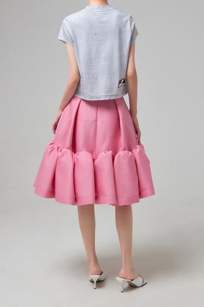 GATHERED ARCHPATTERN VOLUME SKIRT