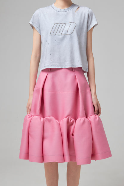 GATHERED ARCHPATTERN VOLUME SKIRT
