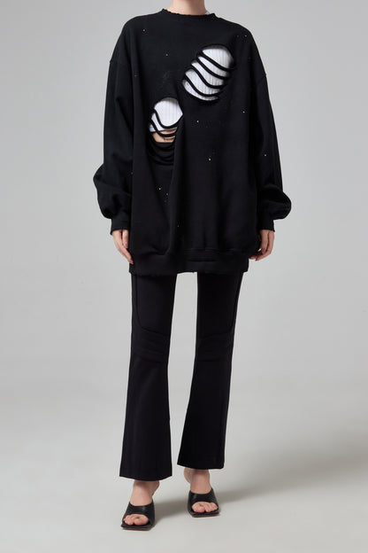 LOGO CUT OUT SWEATSHIRT