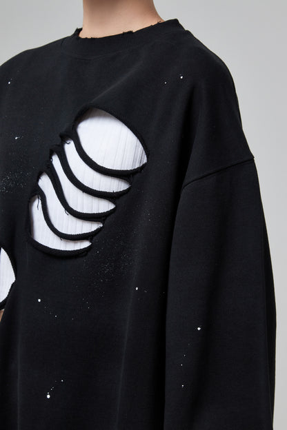 LOGO CUT OUT SWEATSHIRT