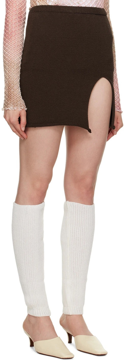 SLIT KNITTED SKIRT
