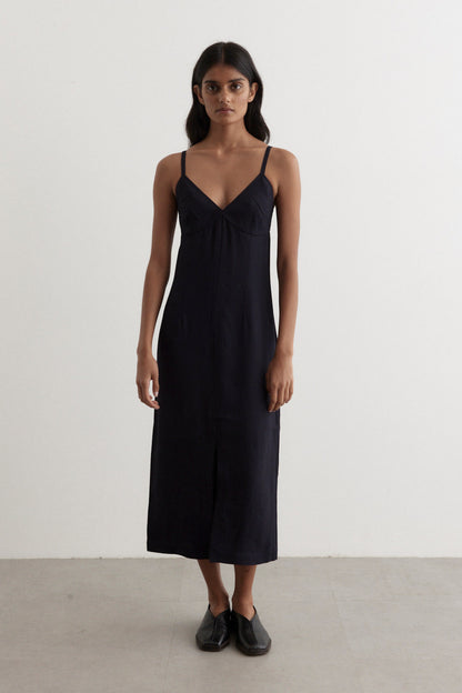 Front-Split Crepe Cami Dress