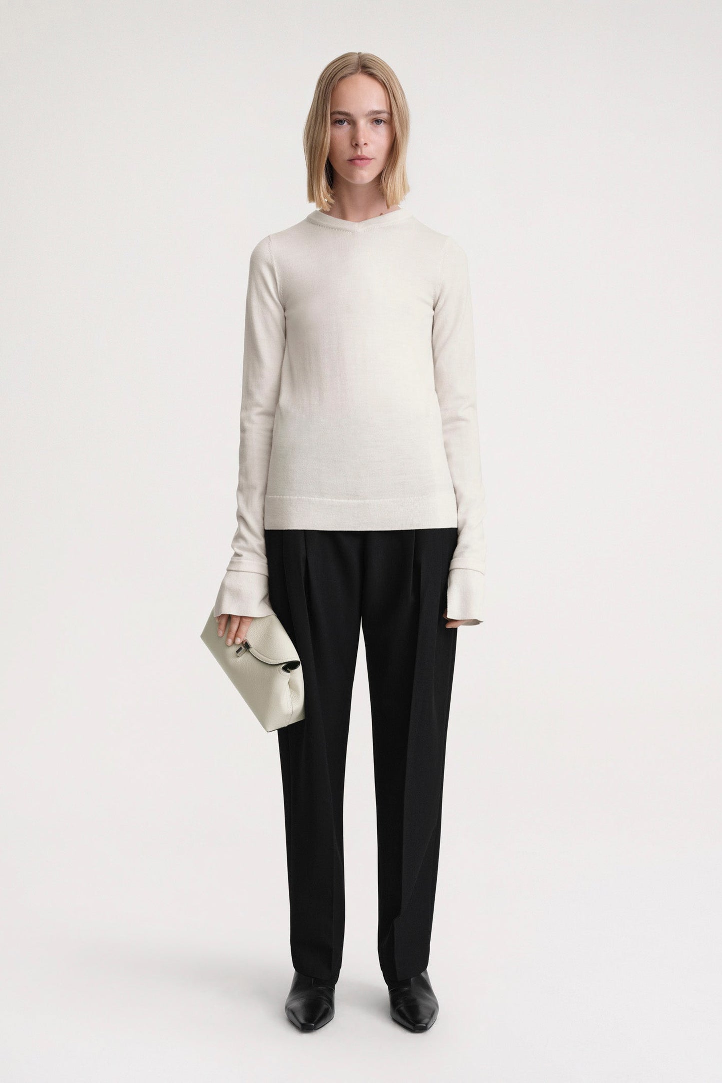 Two-Tone V-Neck Knit
