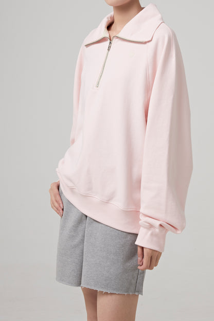 MENS SIGNATURE LOGO ZIP SWEATSHIRT (LIGHT PINK)