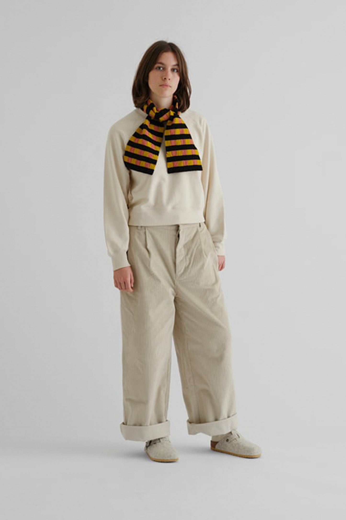Small Check & Stripe Scarf