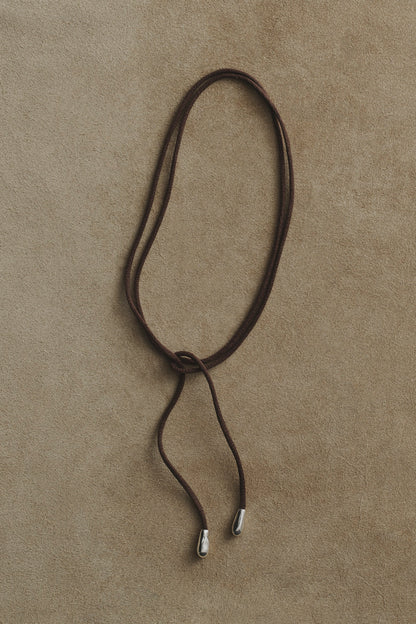 Elegant Shoelace Choker, Brown