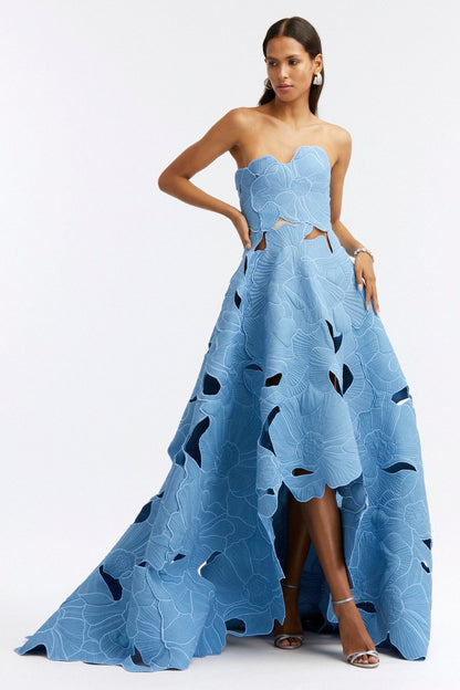 STRAPLESS FLORAL CUT