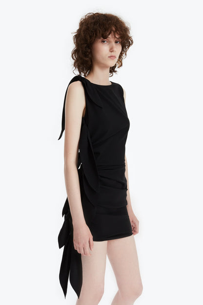 SLEEVELESS MINI DRESS WITH SIDE TIES