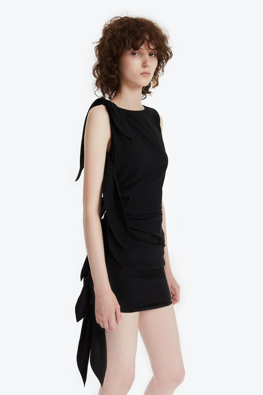 SLEEVELESS MINI DRESS WITH SIDE TIES