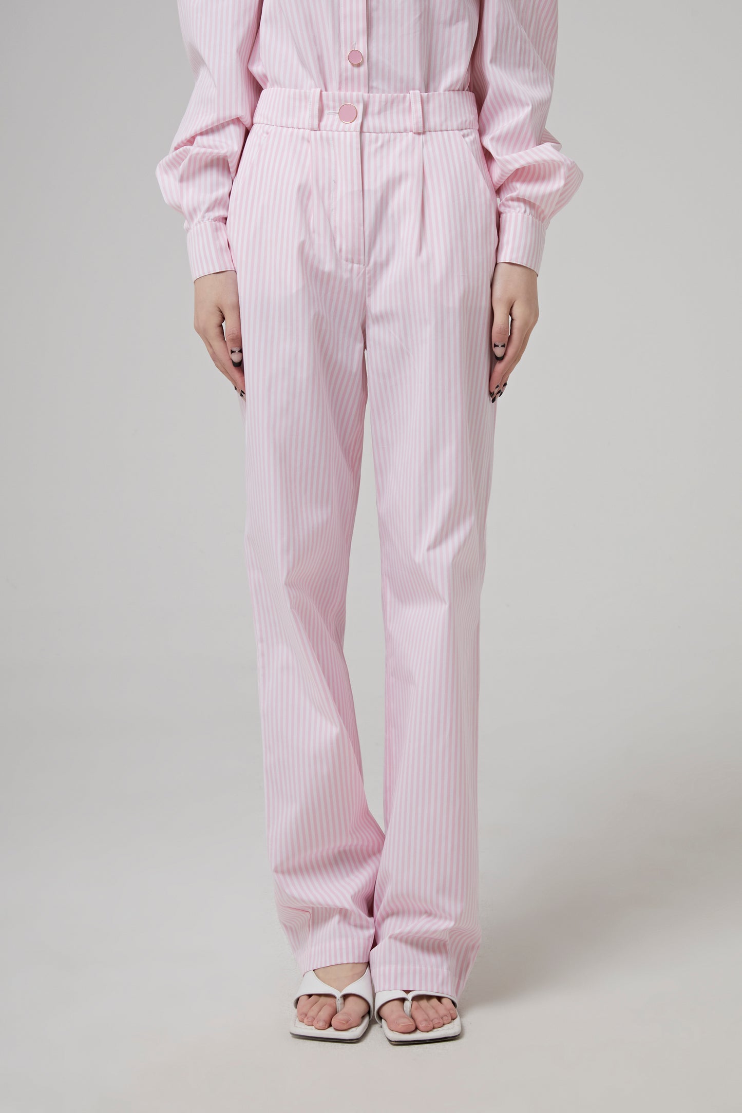 Striped Cotton Poplin Classic Pants
